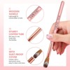 Saviland Kolinsky Trio Brush Set: #8/10/14 Acrylic Sculpting Brushes w/Rose Gold Handles - Core 3D Artist Essentials. - 3 of 4