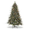 9 FT Snow Flocked Christmas Tree with 800 Warm Lights-8 Modes, Prelit Christmas Trees with Pine Cone & Gloves, Metal Folding Stand - 3 of 4