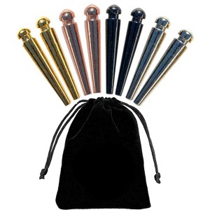 WE Games Tapered Easy Grip Cribbage Pegs w/ Velvet Pouch - Set of 8 (Brass, Chrome, Black, Copper) - 1 of 4