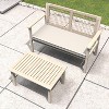 Moda Furnishings 2 - Piece Acacia Wood Patio Outdoor Conversation Set With Beige Cushions - 3 of 4