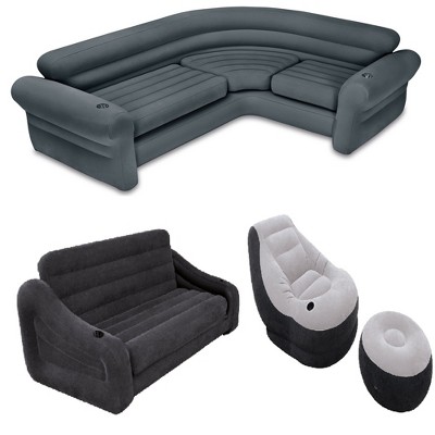 Intex Inflatable Corner Couch, Inflatable Queen Sofa Bed & Ultra Lounge chair