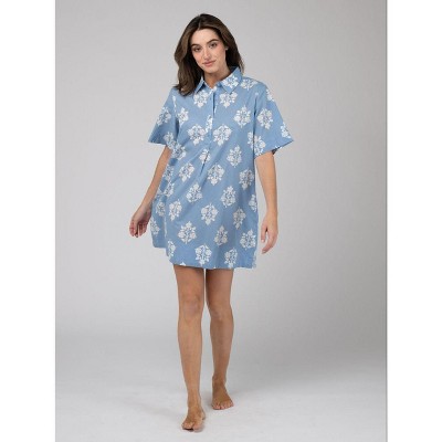 Olive Workshop Sconset Shirt Dress Blue