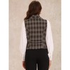 Allegra K Women's Christmas Shawl Collar Button Down V Neck Sleeveless Vintage Plaid Vest - 3 of 4