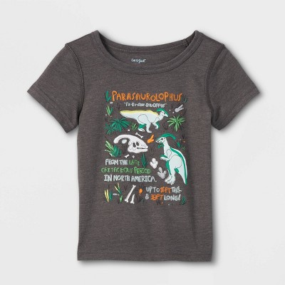 Toddler Boys' Adaptive Printed Short Sleeve Graphic T-Shirt - Cat & Jack™ Dark Gray