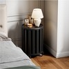 Lyngins 4-Piece Stackable Solid Wood Stool Set/Round Side Table, Bedroom Nightstand, Small End Table, Dining Stools (2 with Locking Wheels), Black - 2 of 4