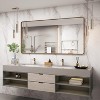 KIOTEE Rectangular Aluminum Alloy Framed and Tempered Glass Wall Bathroom Vanity Mirror in Matte Black - 2 of 4