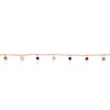Bella Silver Sterling Silver, Bezel-Set Rainbow CZ Charms Anklet - Rose Gold Plated - Rose - 9+1 Inch - 2 of 3