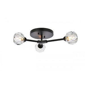 Elegant Lighting Zayne 3 Light Flush Mount in Black - 1 of 4