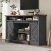 AMERLIFE 66" W Farmhouse TV Stand, Wood 40" H Tall Entertainment Center with Sliding Barn Door - 2 of 2
