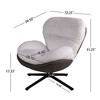 Kumasinova 360° Swivel Office Chair, Modern Ergonomic Office Chair with Faux Leather and Black Metal Base Frame, No Wheels, Home Office Desk Chairs - 4 of 4