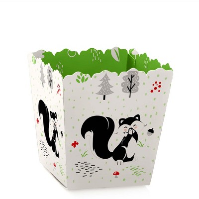 Big Dot of Happiness Little Stinker - Party Mini Favor Boxes - Woodland Skunk Baby Shower or Birthday Party Treat Candy Boxes - Set of 12