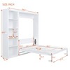 Full/Queen Size Murphy Bed Wall Bed with Shelves - ModernLuxe - 4 of 4