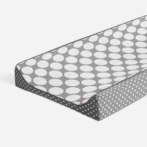 Bacati - MixNMatch Gray Large Dots Changing Pad Cover - 1 of 4