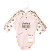 Hudson Baby Infant Girl Cotton Long-Sleeve Bodysuits, Leopard Hearts - 2 of 4