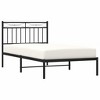 vidaXL Twin Metal Bed Frames with Headboard, Under Bed Storage, Noise Free, Black, No Mattress - 2 of 4