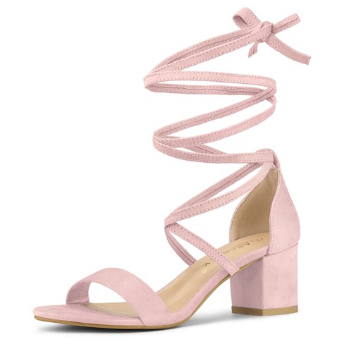 Baby pink chunky clearance heels