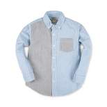 Hope & Henry Boys' Organic Cotton Long Sleeve Seersucker Button Down Shirt, Infant