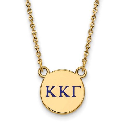 Black Bow Jewelry 14k Yellow Gold Plated Sterling Silver Kappa Kappa Gamma Greek Life Necklace 18 Inch
