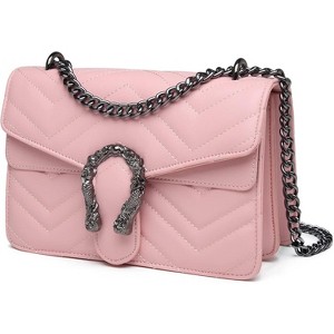 Crossbody Bags for Women - Snake Printed Clutch Purses Leather Chain Shoulder Bags Evening Handbags - 1 of 4