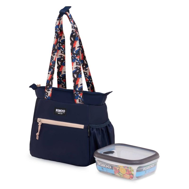 Igloo Repreve Carry All Lunch Bag with Pack In - Navy Butterfly, 3 of 10