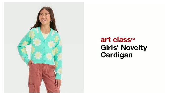 Girls' Novelty Cardigan - art class™, 2 of 11, play video