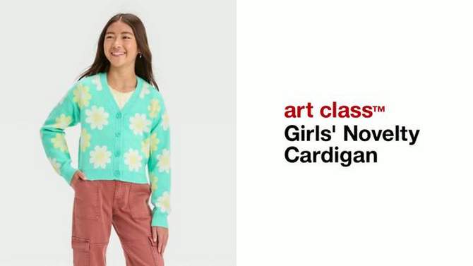 Girls' Novelty Cardigan - art class™, 2 of 11, play video