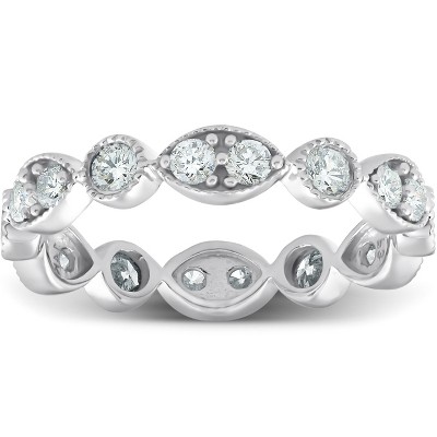 Pompeii3 1ct Diamond Eternity Stackable Ring 14K White Gold