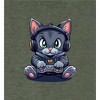 Focused Gamer Cat Adult Crew Neck Short Sleeve Tee - 2 of 3