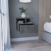 Gulches Gray Wall Mounted Nightstand (11 Inch Height) with 1 Drawer and 2 Shelving Layers - 3 of 4