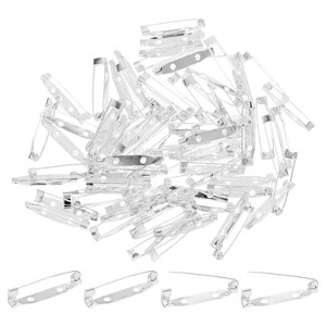 Unique Bargains Durable Multipurpose Iron Badge Brooch Pin Backs Safety Clasp 60 Pcs - 1 of 4
