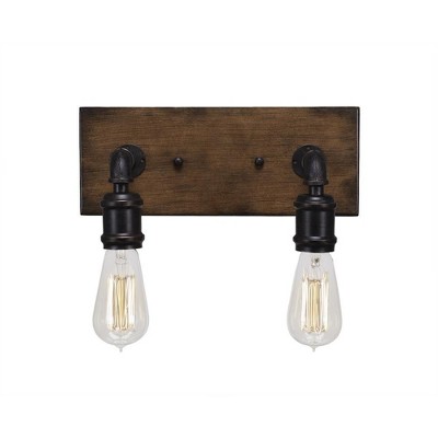 Toltec Lighting Portland 2 - Light Vanity in  Painted Wood/Dark Granite