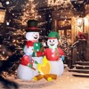 SEVOBAL 5 FT Christmas Inflatables Snowman Family Roasting Marshmallows around Campfire, Xmas Blow Up Yard Decorations, White, 55.1"*47.2"*60.2" - 2 of 4