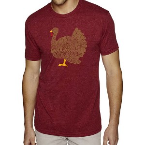 LA Pop Art Thanksgiving - Men's Premium Blend Word Art T-Shirt Burgundy 2X Large - 1 of 4