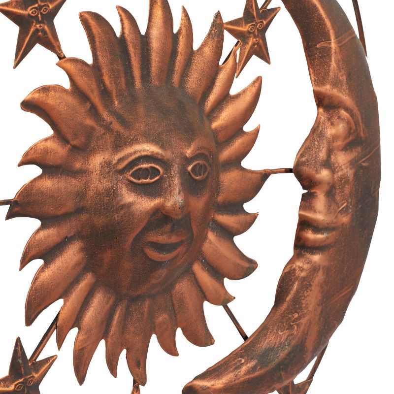 Metal Sun and Moon Indoor Outdoor Wall Decor with Stars Bronze - Olivia &#38; May, 3 of 9