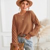 Women‘s Cream Sweater Long Sleeve Honeycomb Knit Pullover -Cupshe - 4 of 4