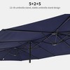 15FT Extra Large Rectangular Patio Umbrella, Outdoor Double Sided Rectangular Market Umbrella With Stand, With Base, Heavy Duty Cantilever Design - 3 of 4