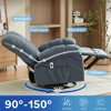 Massage Swivel Recliner Chair w/ Vibration Massage & Lumbar Heating, 350LBS Oversized Rocker Recliner Single Sofa with Side Pocket & USB Charge Port - 2 of 4