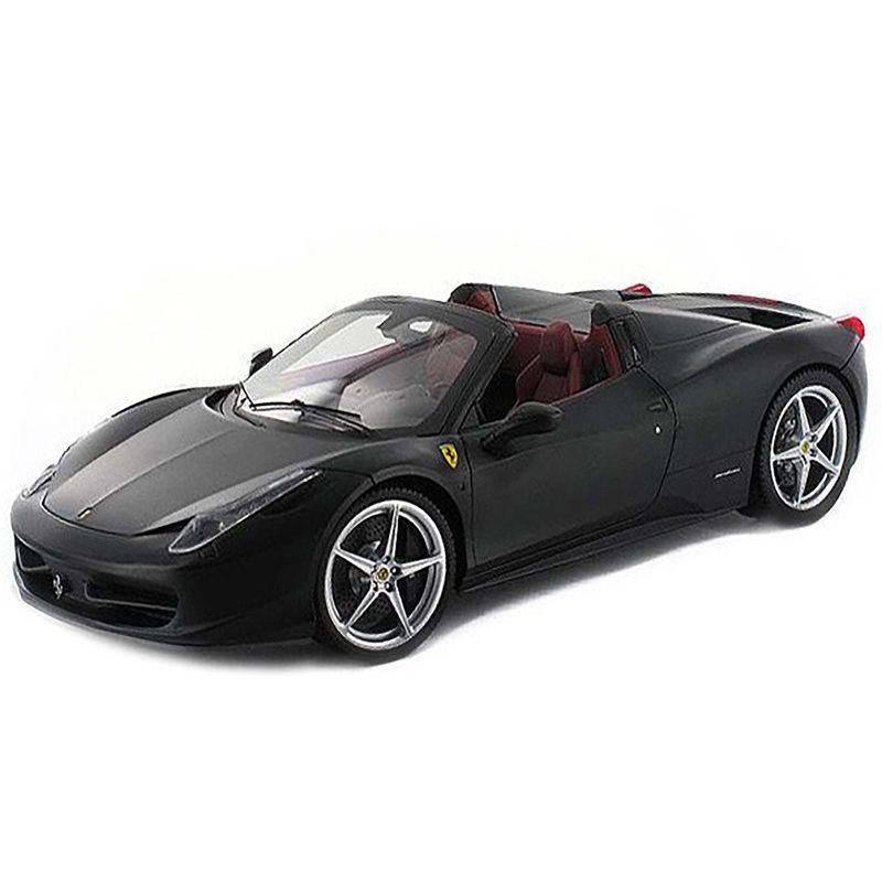 Ferrari 458 Italia Spider Matt Black Elite Edition 1/18 Diecast Car Model by Hot Wheels, 2 of 4