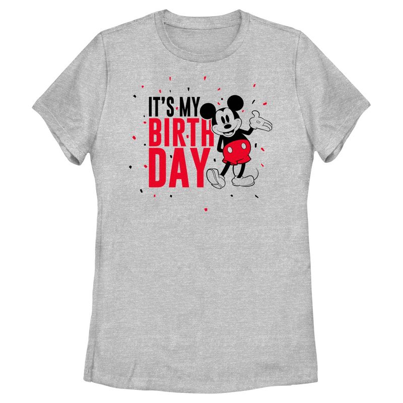 Women's Mickey & Friends It's My Birthday Retro Mouse T-Shirt, 1 of 5