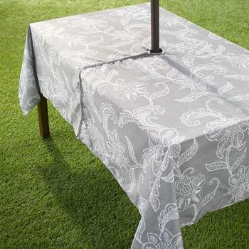The Lakeside Collection Zippered Outdoor Umbrella Hole Tablecloths