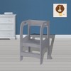 TopComfy Toddler Standing Tower Step Stool Smooth Soft Durable for Kids Kitchen Counter Bathroom Safe Easy Assembly, Gray, 34.45"*20.08"*3.54" - 3 of 4