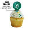 Illinois Wesleyan University Primary Logo Cupcake Picks Toppers Decoration Set of 6 - 3 of 4