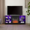 VYNXARIA Contemporary 2-in-1 Electric Fireplace TV Stand with Adjustable Glass Shelves - 3 of 4