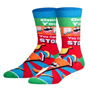Cool Socks Novelty Crew Dress Sock, Food, Pringles Crisp, Retro Funny Silly Crazy - 1 of 4