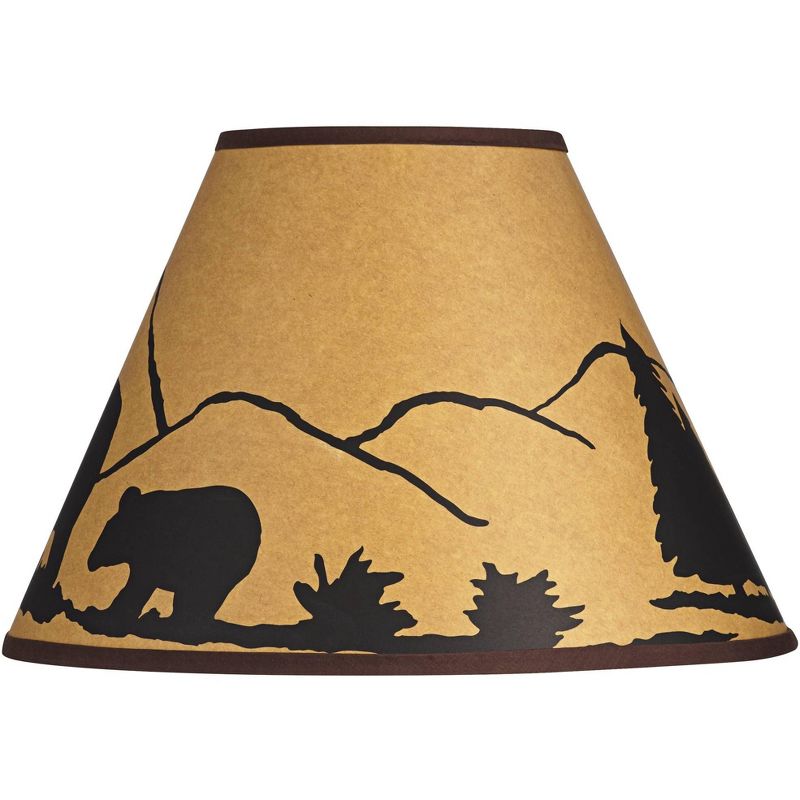 Springcrest Set of 2 Empire Print Lamp Shades Black Brown Medium 6" Top x 14" Bottom x 10.75" High Spider Harp and Finial Fitting, 4 of 9