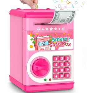 Electronic Piggy Bank for Kids with Password Code Lock and Auto Bill Slot Money Saving Cash Coin Box - 1 of 4
