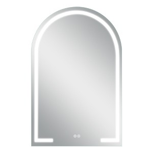 Dovelina Modern BlackArched Bathroom Vanity Mirror with LED Lights and Anti-fog,Wall Mirror - 1 of 4