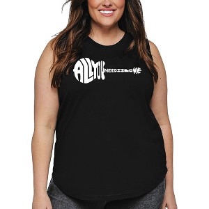 LA Pop Art Women's Word Art Tank Top - All You Need Is Love - 1 of 4