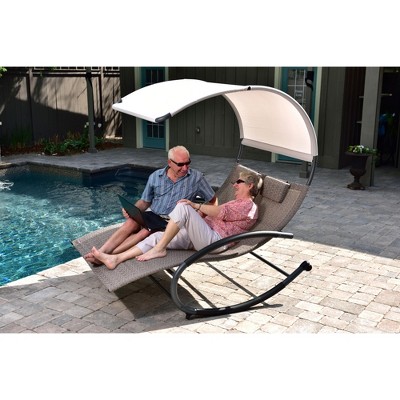 Sienna Steel Dual Seated Outdoor Chaise Rocker