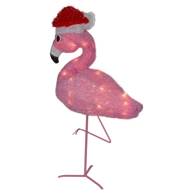 Northlight 24" Pink Flamingo in Santa Hat Outdoor Christmas Decoration, 4 of 6